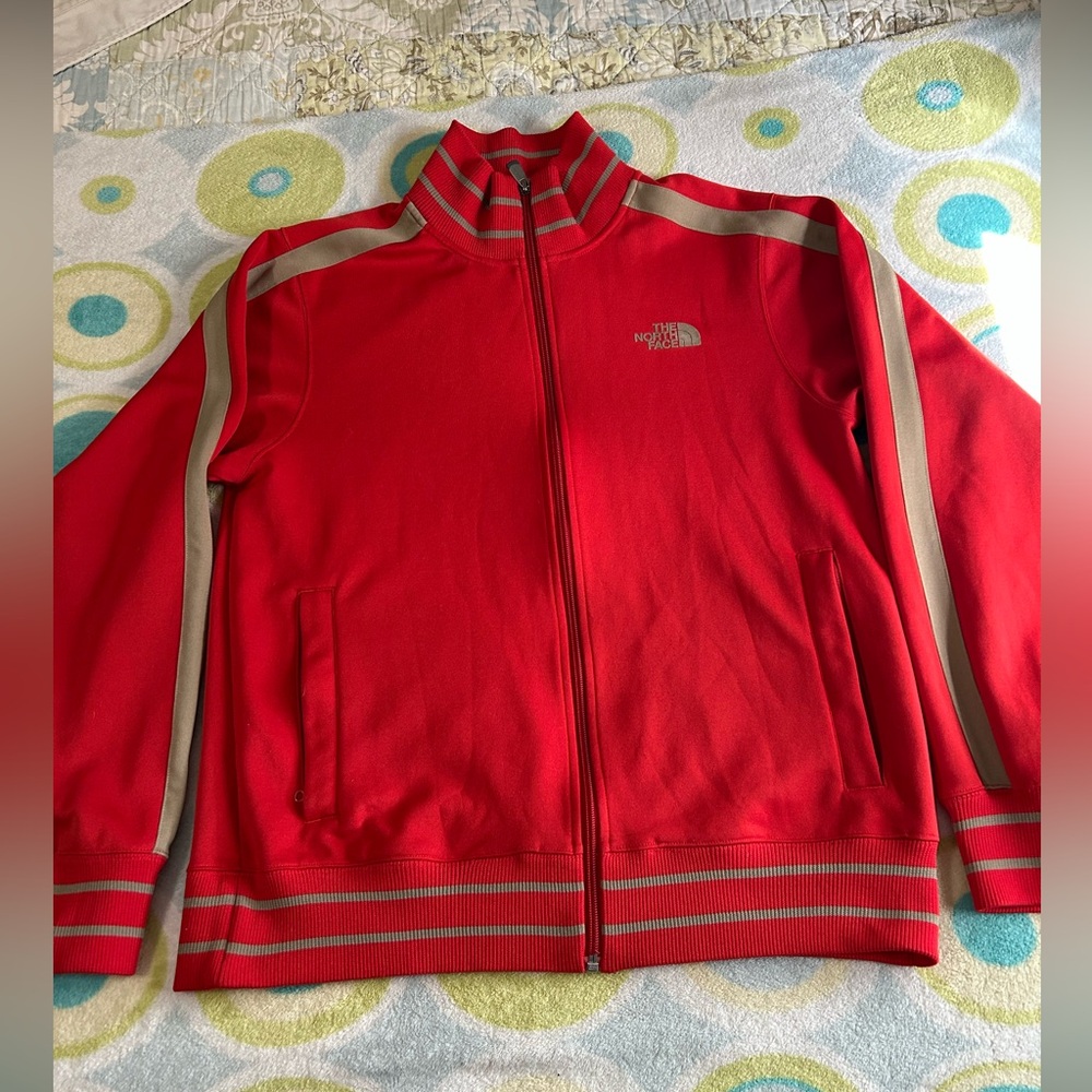 The North Face Men’s Med Red L A5 Track Jacket with Gold Stripes